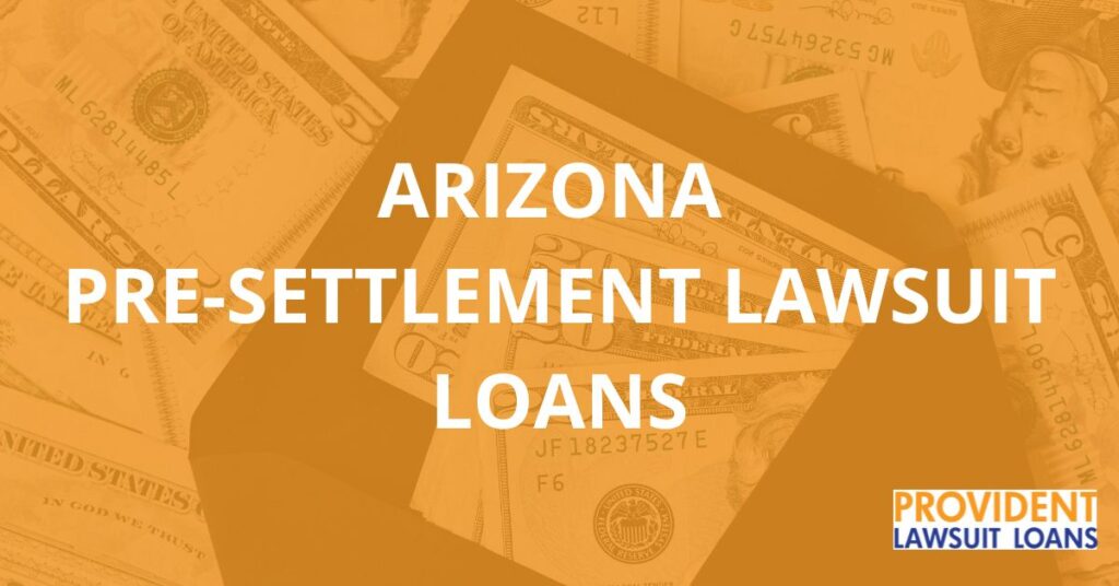 ARIZONA orange and white Provident Lawsuit Loans logo banner